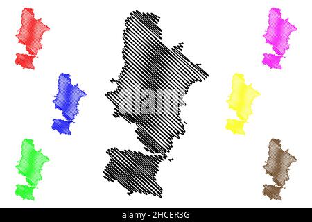 Raigarh district (Chhattisgarh State, division, Republic of India) map ...