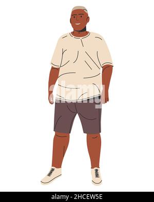 Happy chubby black man Stock Vector Image & Art - Alamy