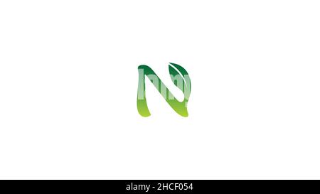 Creative N Letter Leaf Logo Vector Stock Vector