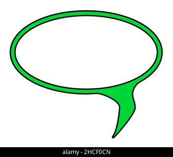 Speech bubble with black outline isolated on white background. Vector ...