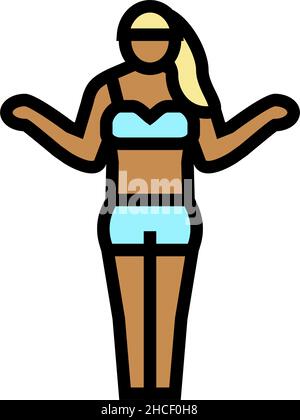 tanned woman color icon vector illustration Stock Vector