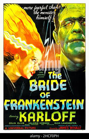 The Bride of Frankenstein starring Boris Karloff - Horror film poster which fetched $334,600 in 2007 Stock Photo