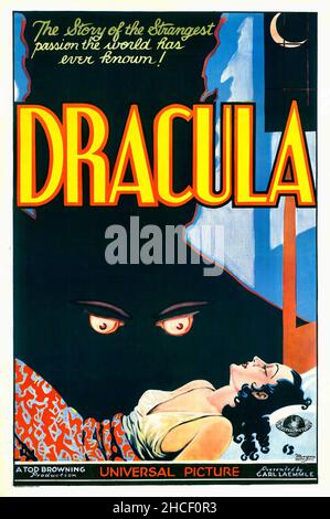 Horror film poster art - Dracula starring Bela Lugosi as Count Dracula Stock Photo