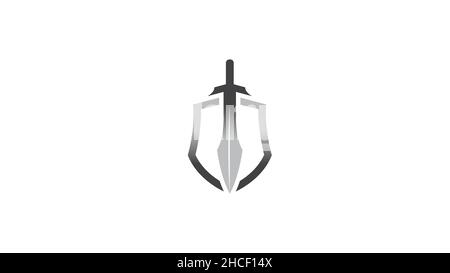 creative shield sword logo vector Stock Vector
