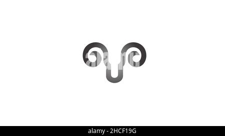 creative abstract ram horn Sheep bighorn head logo vector symbol Stock Vector