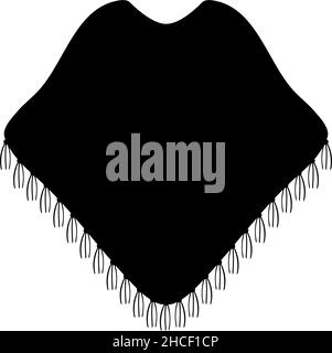 Silhouette of traditional mexican clothing poncho. Stock Vector