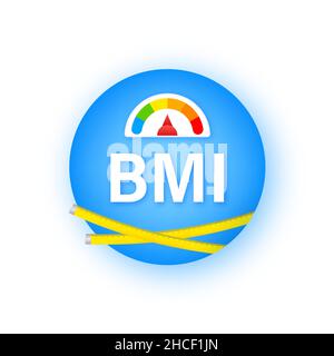 Indikator bmi on scale. Chart concept. Vector icon. Stock Vector