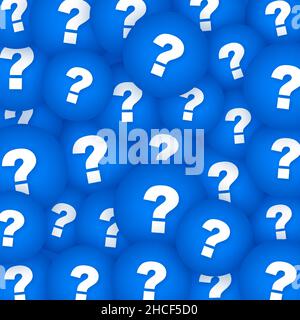 Abstract pattern on blue backdrop in sticker boom style. 3D blue bubble with question. Vector illustration design. Stock Vector