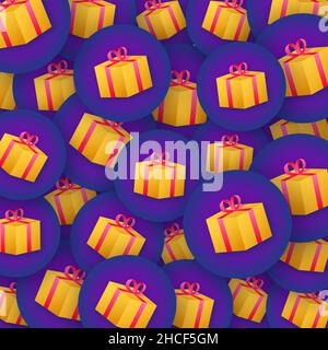 Gift box pattern, great design for any purposes. Sticker pattern. Vector illustration. Stock Vector
