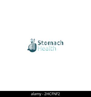 Minimalist design stomach health organ logo design Stock Vector