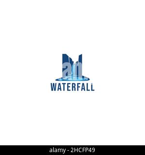 Modern design flat colorful Waterfall logo design Stock Vector