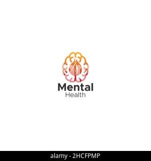 Modern design Mental Health hot strong logo design Stock Vector