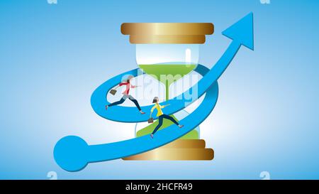 Running to deliver in time. Vector illustration. Dimension 16:9. EPS10. Stock Vector
