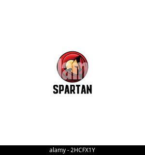 Modern design flat colorful Spartan logo design Stock Vector