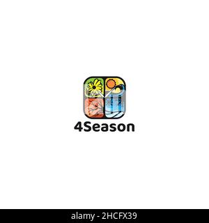 Modern design flat colorful 4 season logo design Stock Vector