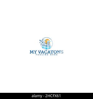 Modern design colorful My Vacatons logo design Stock Vector