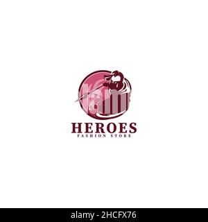 Modern design Heroes Fashion Store logo design Stock Vector