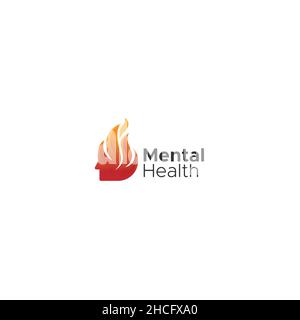 Modern design Mental Health hot strong logo design Stock Vector