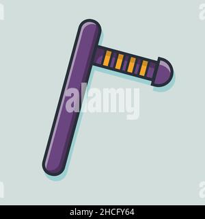 baton police isolated cartoon vector illustration in flat style Stock Vector