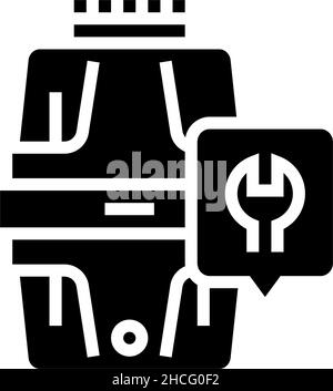 garbage disposal repair glyph icon vector illustration Stock Vector