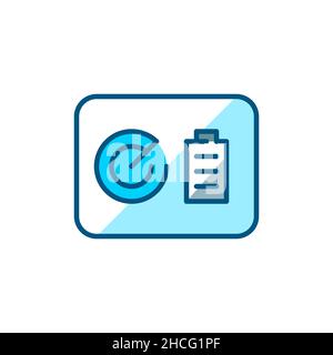 Drone ground control using a tablet. Radar looking for location and battery charge status. Pixel perfect, editable stroke colorful icon Stock Vector
