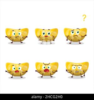 Cartoon character of orange gummy candy with what expression. Vector illustration Stock Vector