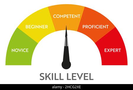 Skill level meter indicator. Business vector chat infographic ...