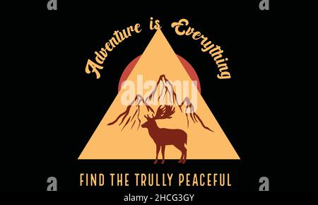 adventure is everything find the truly peacefully design camping monogram text vector template Stock Vector