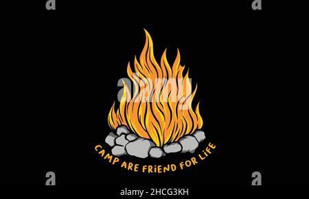 let's go to the forest deer camping monogram text vector template Stock Vector