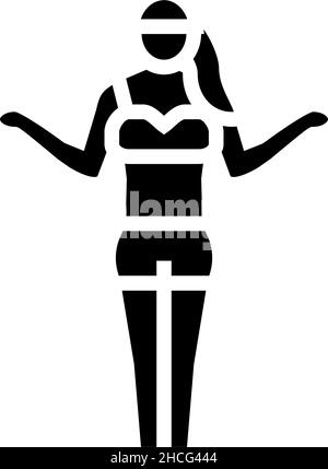 tanned woman glyph icon vector illustration Stock Vector