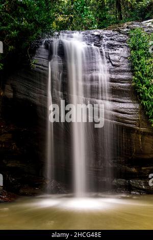 Buderim Falls, also known as Serenity Falls is a small waterfall on the Sunshine Coast, Queensland. Stock Photo