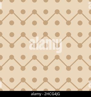 lines and dots geometrical seamless pattern with points connected by line in different directions, trendy urban industrial background. Stock Vector