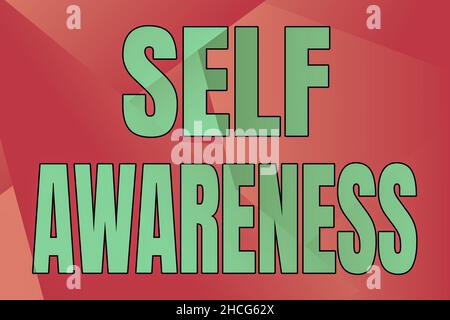 Handwriting text Self Awareness. Business showcase Consciousness of a person towards a situation or happenings Line Illustrated Backgrounds With Stock Photo