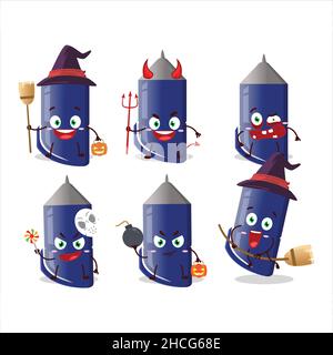 Halloween expression emoticons with cartoon character of Pen. Vector illustration Stock Vector