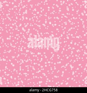 Abstract hand drown polka dots background. Pink dotted seamless pattern with white circles. Template design for invitation, poster, card, flyer Stock Vector