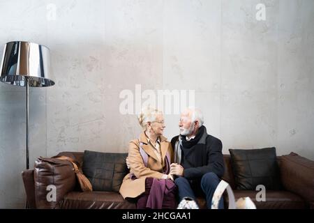 Senior couple falling in love Stock Photo