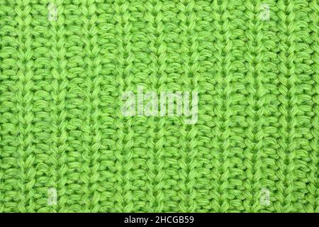 Green Sweater Texture Background, Top view of Knit Cloth Stock Photo