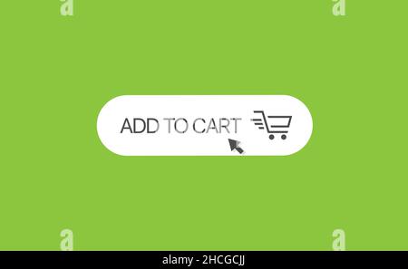 Add to cart button Shopping cart icon Flat design Stock Vector