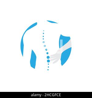 human sick spine logo design vector graphic symbol icon sign illustration creative idea Stock Vector