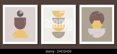 Abstract posters. Modern boho style backgrounds. Composition. Stock Vector