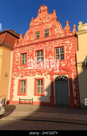 Luckau, Brandenburg, Germany: Baroque Buildings around the main square Stock Photo