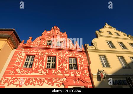 Luckau, Brandenburg, Germany: Baroque Buildings around the main square Stock Photo