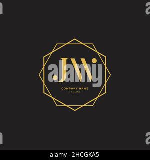 Unique modern JW Letter Business Logo Design Alphabet Icon Vector Symbol. Creative elegant letter JW logo template. Stock Vector