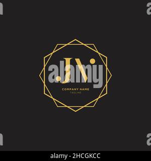 Unique modern JV Letter Business Logo Design Alphabet Icon Vector Symbol. Creative elegant letter JV logo template. Stock Vector