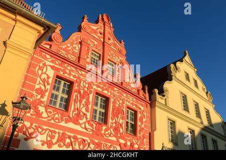 Luckau, Brandenburg, Germany: Baroque Buildings around the main square Stock Photo