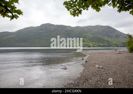 Glencoyne Bay at Ullswater Lake in Lake Disrict, England Stock Photo