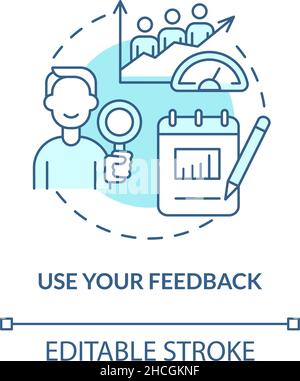 Use your feedback turquoise concept icon Stock Vector