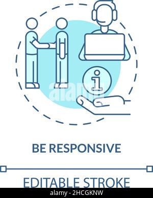 Be responsive turquoise concept icon Stock Vector