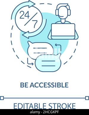 Be accessible turquoise concept icon Stock Vector