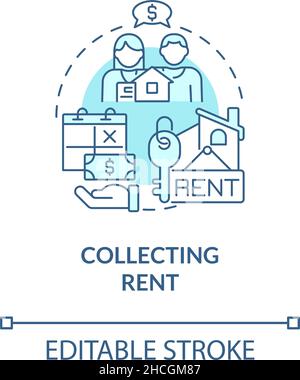 Collecting rent turquoise concept icon Stock Vector